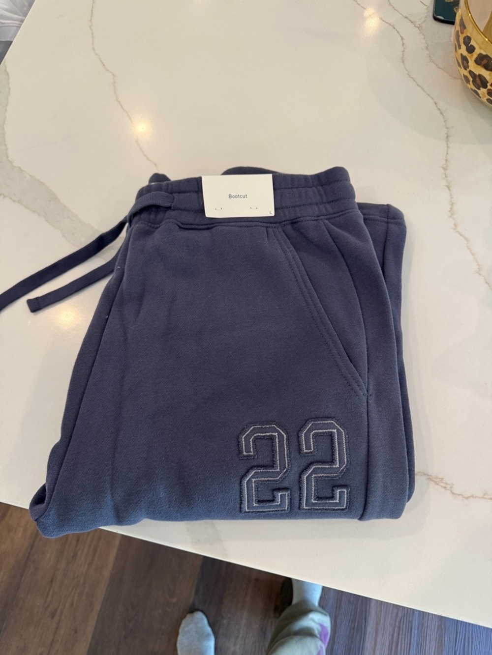 Navy Blue Sweatpants with '22' Patch